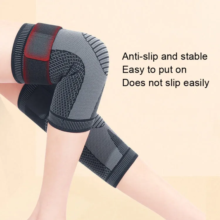 1 Pair Strap Compression Knee Pads Anti-Cold and Anti-Slip Pads, Style: Keep Warm XXL