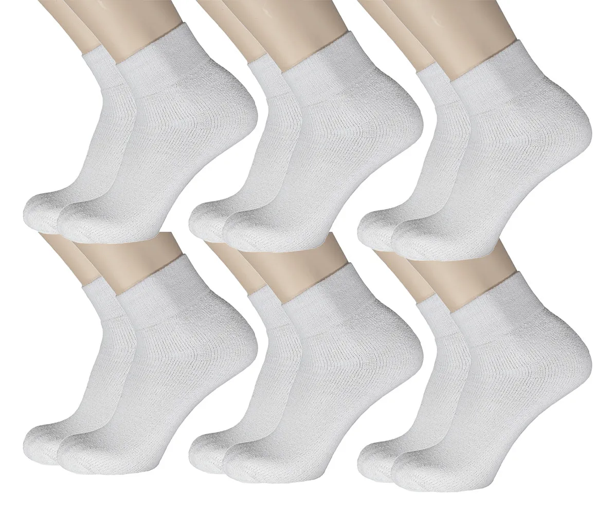 12 Pairs of Ankle Athletic Sports Socks, White