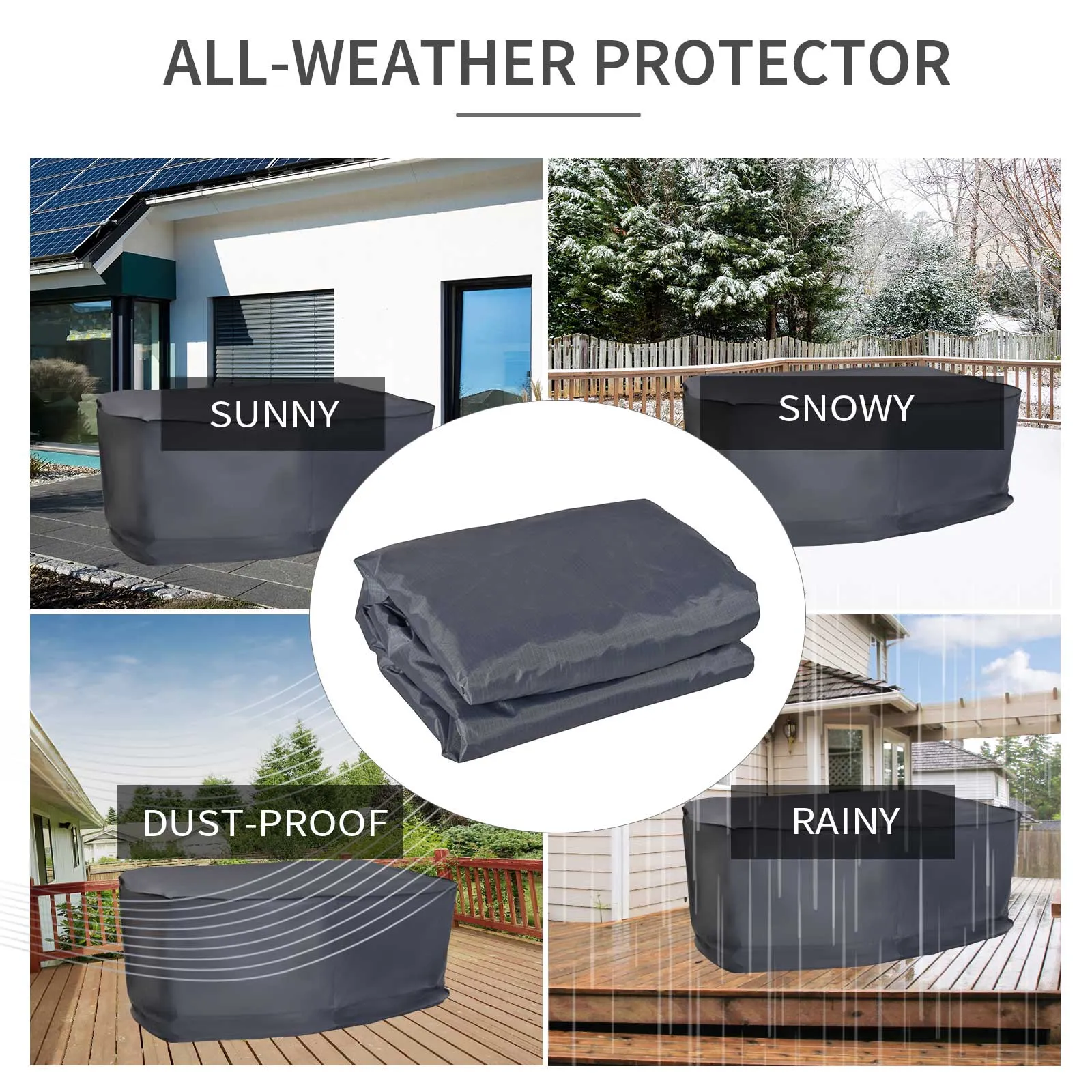 235L x 135W x 94H cm Outsunny Outdoor 2 - 3 Seater Sofa Cover UV Resistant and Waterproof - Grey