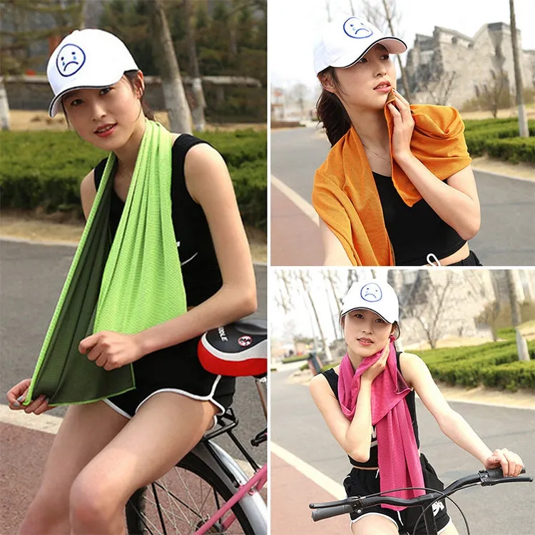 Absorbent Polyester Quick-drying Breathable Cold-skinned Fitness Sports Portable Towel, Package:30x100 Clasp Cup(Light Blue)