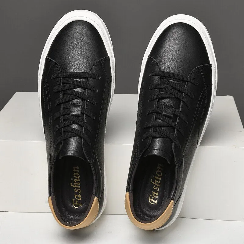 Advbridge Men's Shoes Genuine Leather Luxury White Sneakers Trend Casual Loafer Men Shoes Fashion Design Skate Shoes Man High Quality