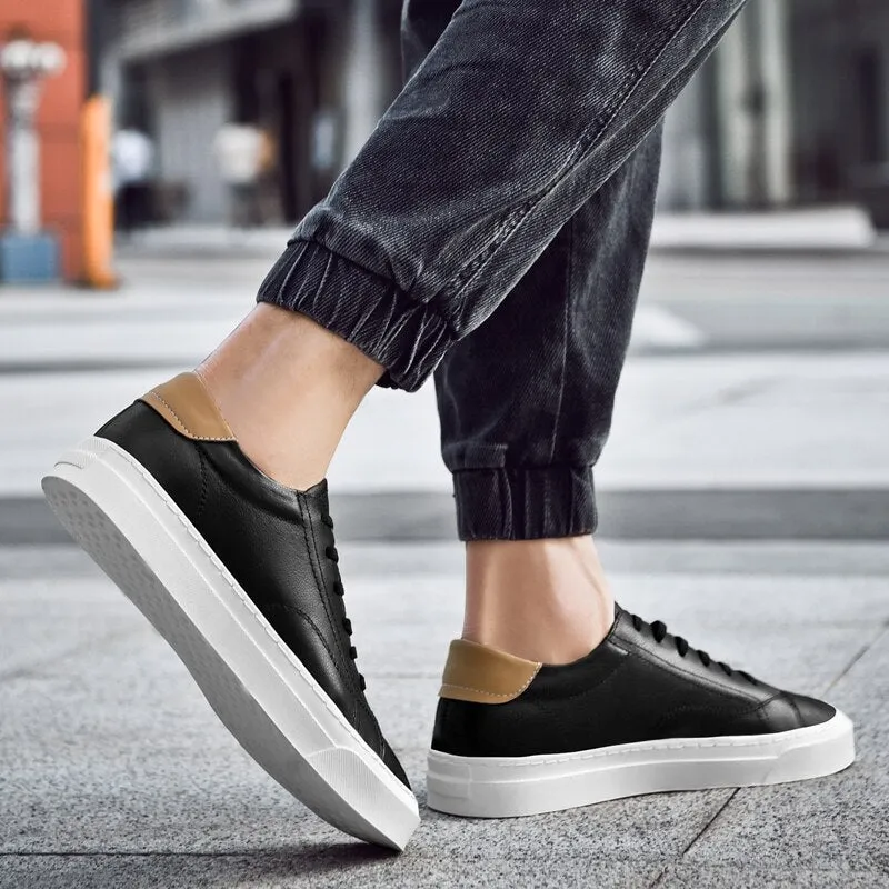 Advbridge Men's Shoes Genuine Leather Luxury White Sneakers Trend Casual Loafer Men Shoes Fashion Design Skate Shoes Man High Quality