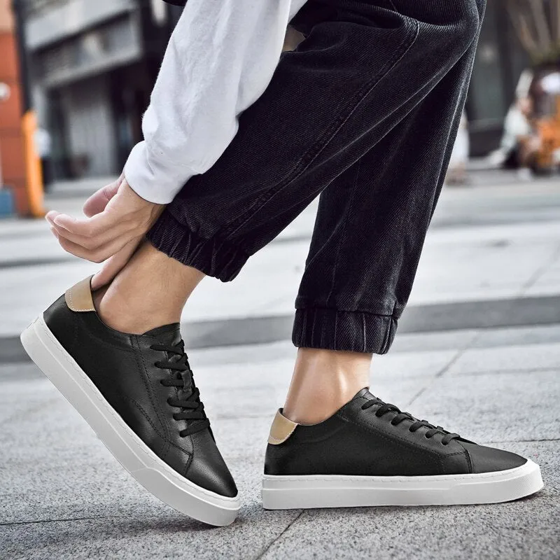 Advbridge Men's Shoes Genuine Leather Luxury White Sneakers Trend Casual Loafer Men Shoes Fashion Design Skate Shoes Man High Quality