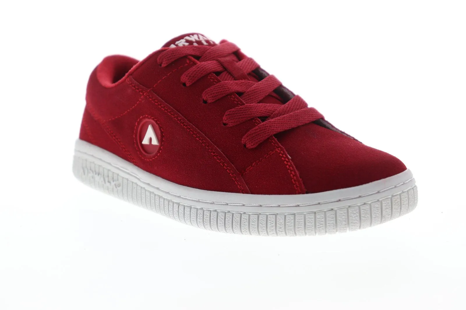 Airwalk Bloc AW19862-R Womens Red Suede Low Top Lace Up Skate Sneakers Shoes