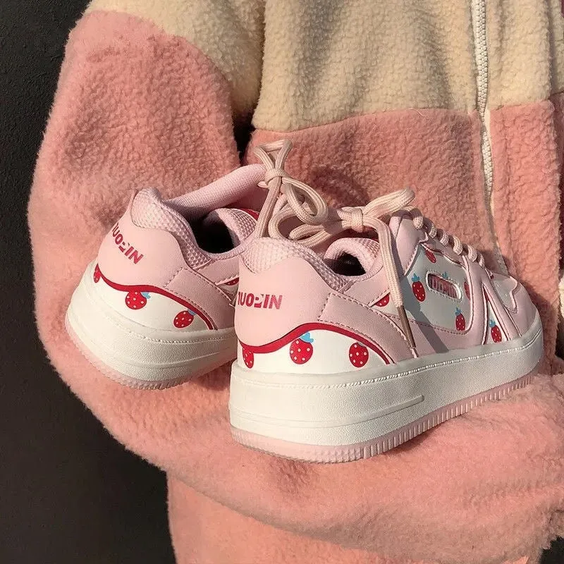 Amozae-  Christmas Gift Women's Sports Shoes White Kawaii Female Sneakers Casual Spring Autumn  Basket Tennis Platform Flat Running Vulcanize Lolita 2024