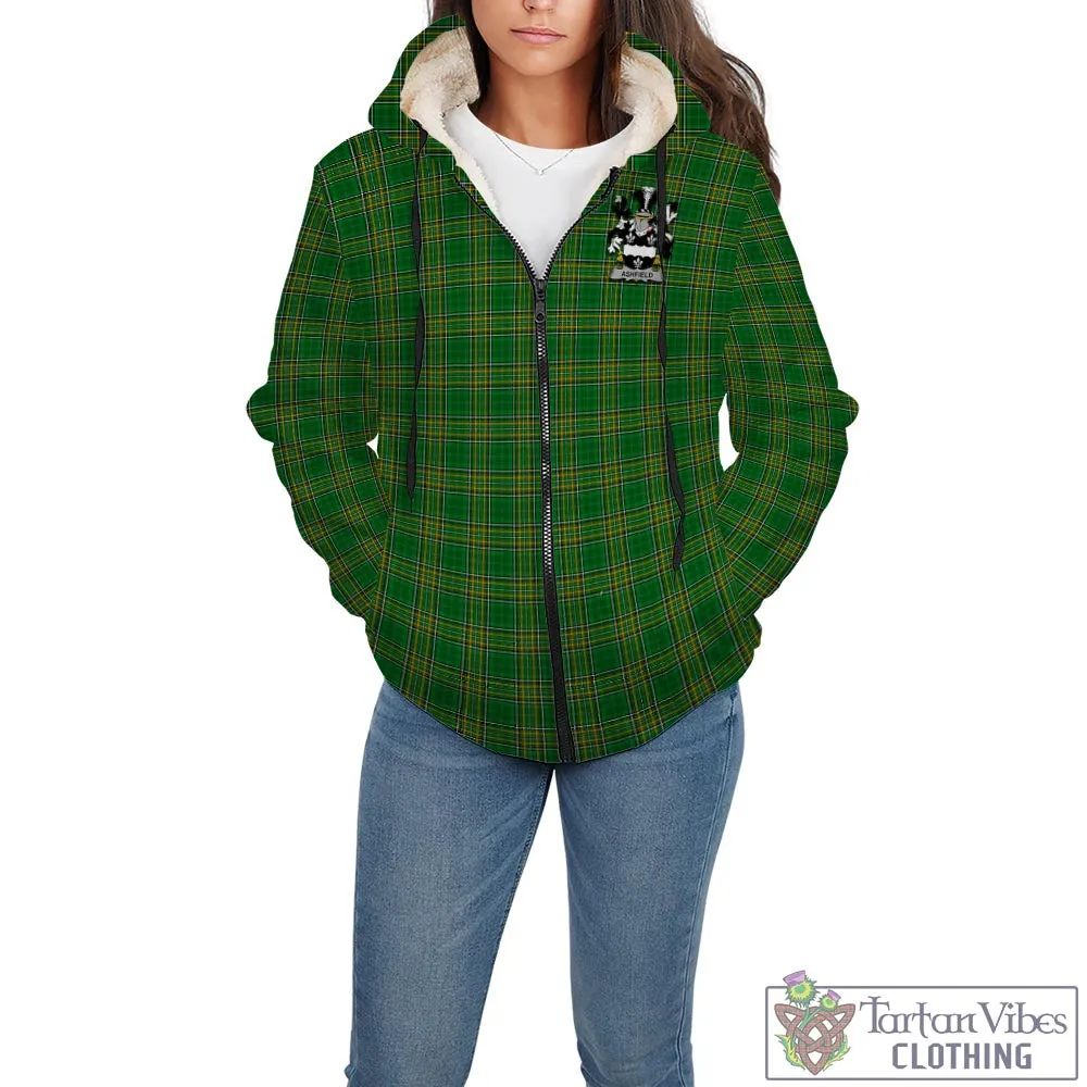 Ashfield Irish Clan Tartan Sherpa Hoodie with Coat of Arms