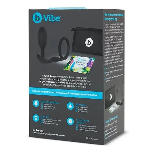 b-Vibe Snug & Tug Weighted Silicone Plug & Cock Ring