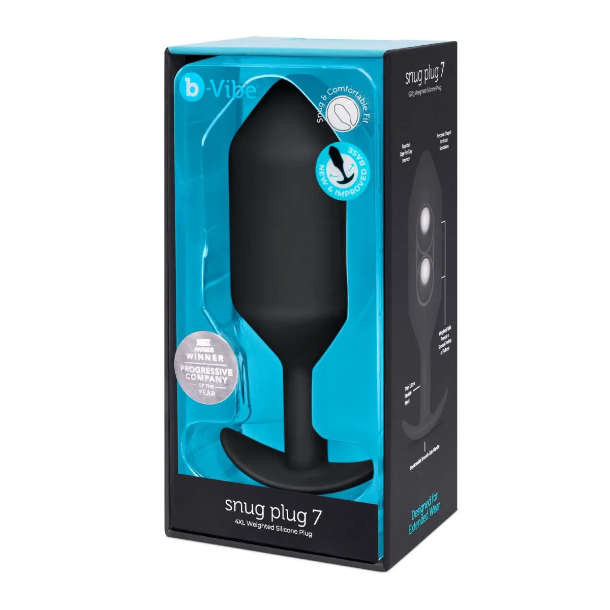 b-Vibe Snug Plug 7 Weighted Silicone Butt Plug Black