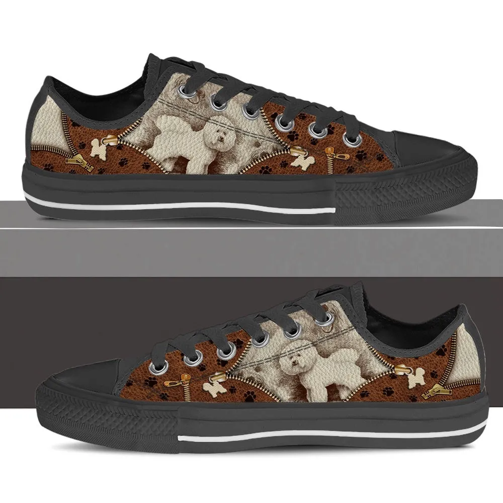 Bichon Frise Low Top Shoes - Low Top Sneaker - Dog Walking Shoes Men Women, Dog Printed Shoes, Canvas Shoes For Men, Women