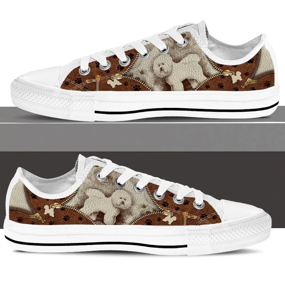 Bichon Frise Low Top Shoes - Low Top Sneaker - Dog Walking Shoes Men Women, Dog Printed Shoes, Canvas Shoes For Men, Women