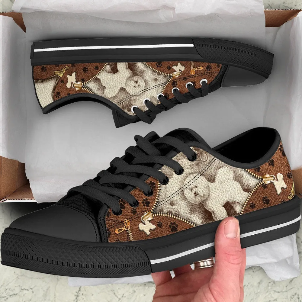 Bichon Frise Low Top Shoes - Low Top Sneaker - Dog Walking Shoes Men Women, Dog Printed Shoes, Canvas Shoes For Men, Women