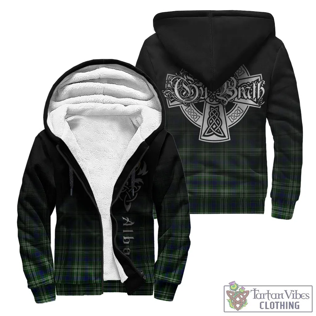 Blackadder Tartan Sherpa Hoodie Featuring Alba Gu Brath Family Crest Celtic Inspired