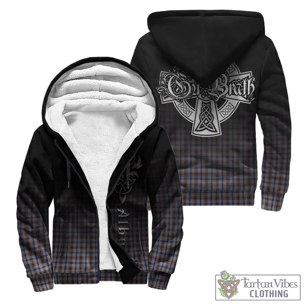 Boswell Tartan Sherpa Hoodie Featuring Alba Gu Brath Family Crest Celtic Inspired