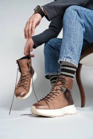 Brabion Marco Leather Brown Boots for Men