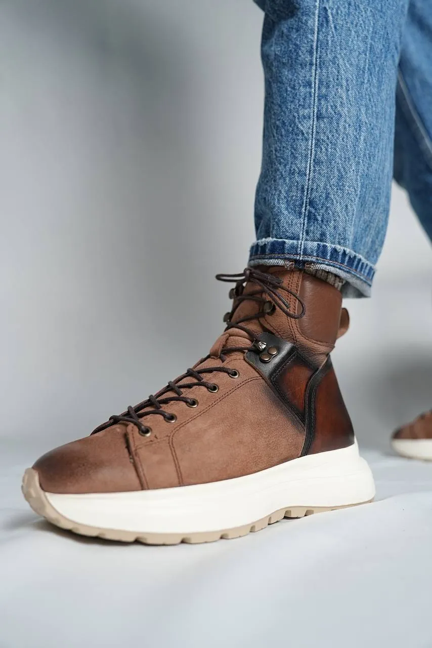 Brabion Marco Leather Brown Boots for Men