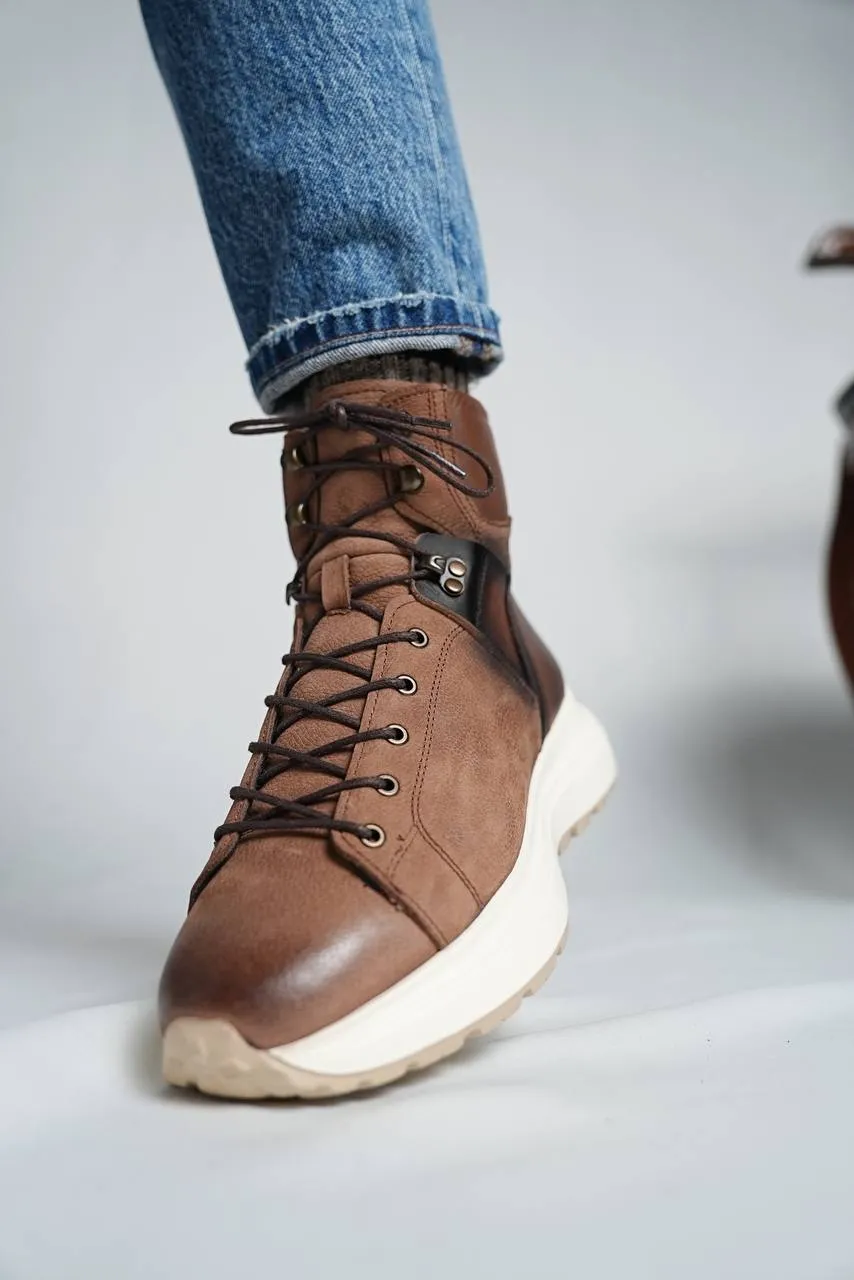 Brabion Marco Leather Brown Boots for Men