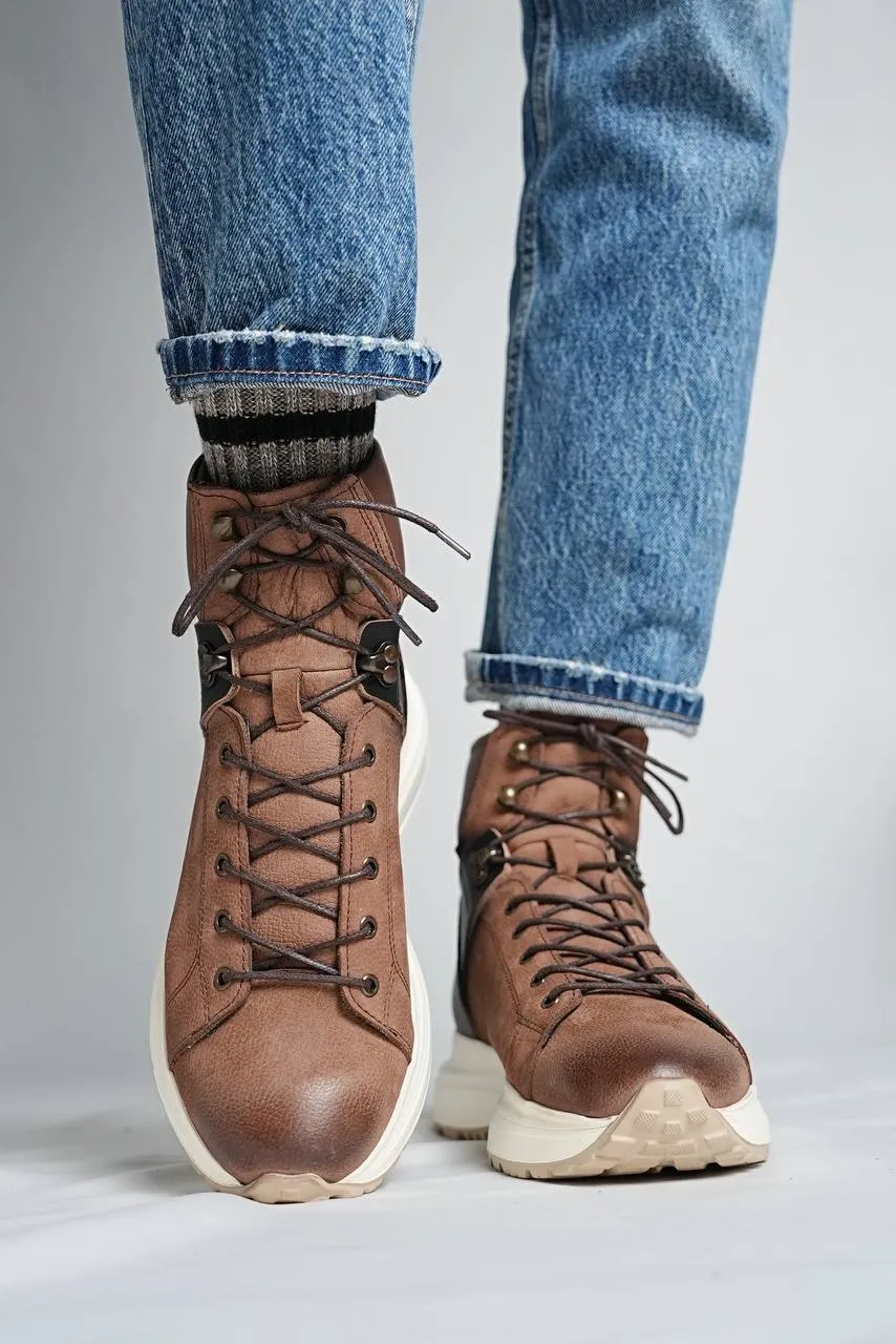 Brabion Marco Leather Brown Boots for Men