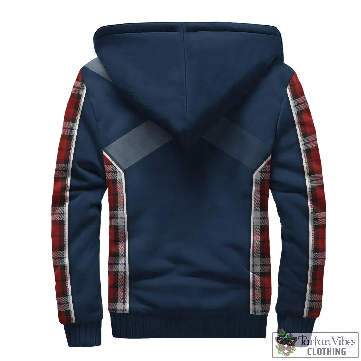 Brodie Dress Tartan Sherpa Hoodie with Family Crest and Lion Rampant Vibes Sport Style