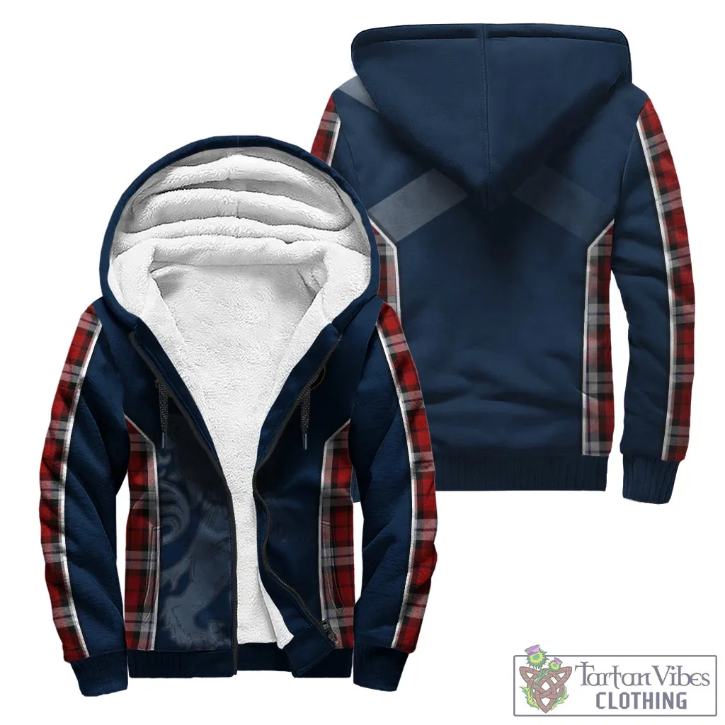 Brodie Dress Tartan Sherpa Hoodie with Family Crest and Lion Rampant Vibes Sport Style