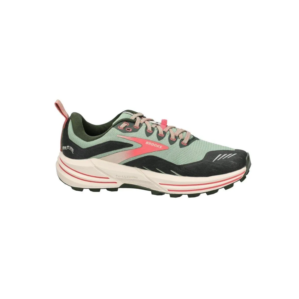 Brooks Cascadia 16 Trail Running Sport Shoes Fabric Green Colour For Women