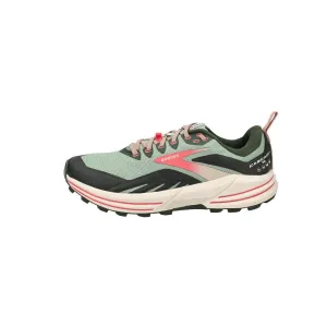 Brooks Cascadia 16 Trail Running Sport Shoes Fabric Green Colour For Women