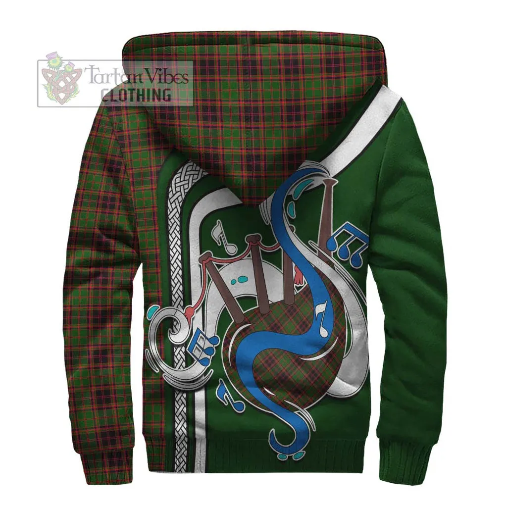 Buchan Tartan Sherpa Hoodie with Epic Bagpipe Style