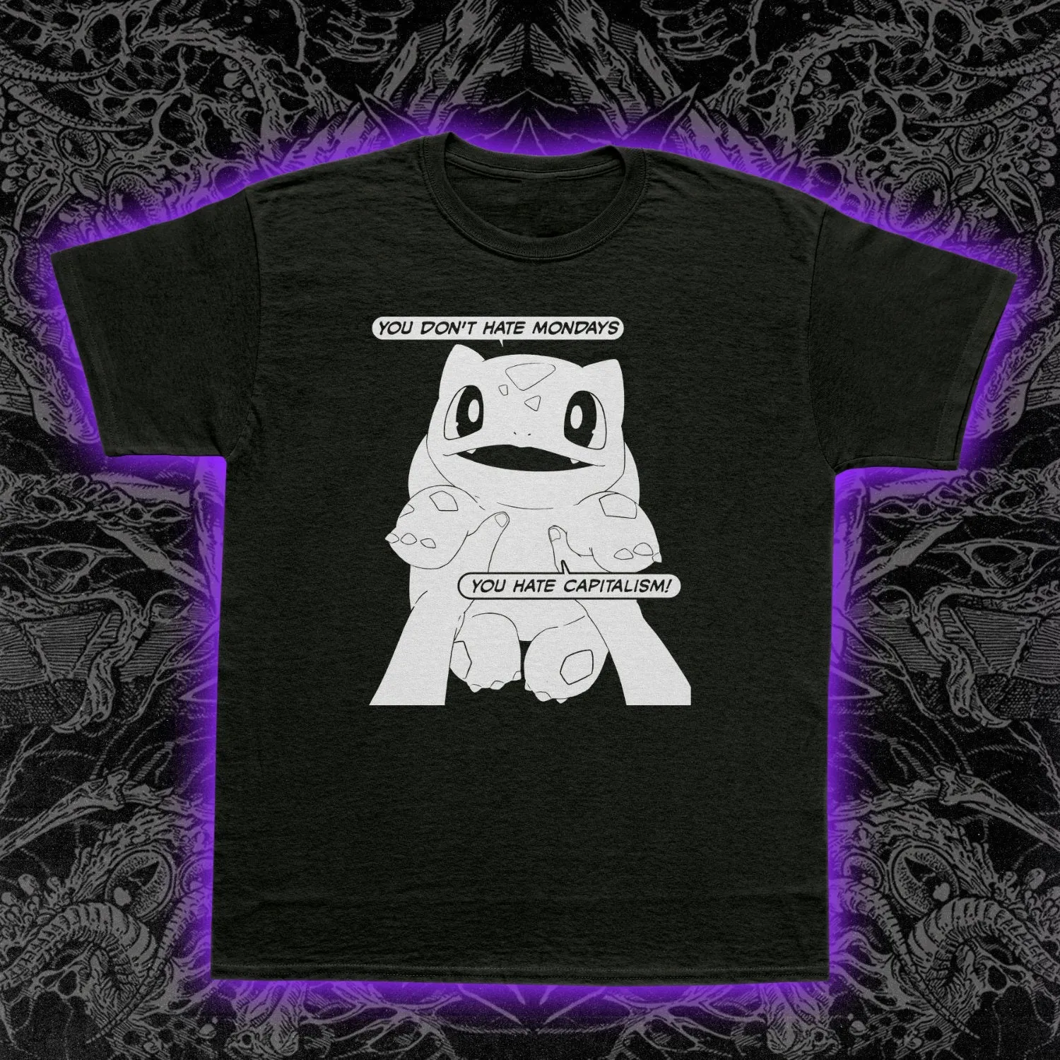 Bulbasaur Hates Capitalism Slim Fit Tee