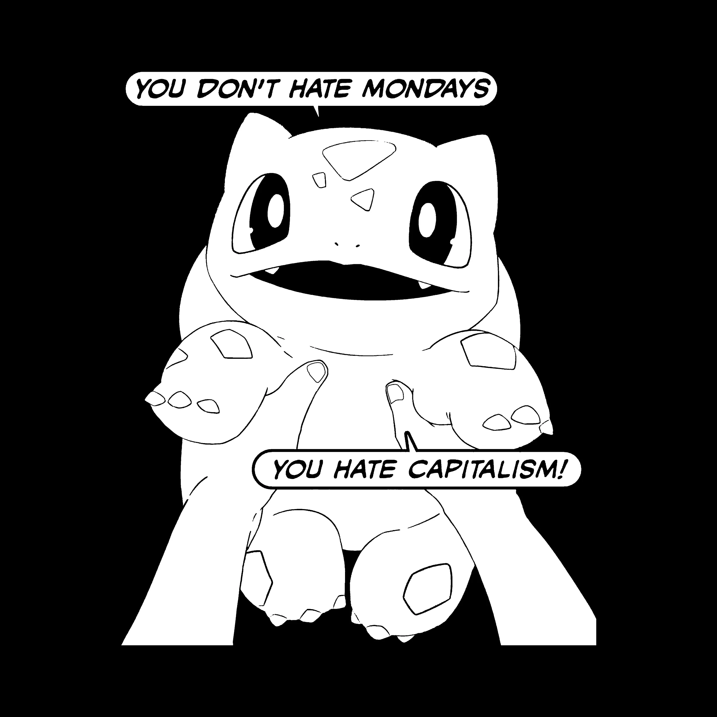 Bulbasaur Hates Capitalism Slim Fit Tee