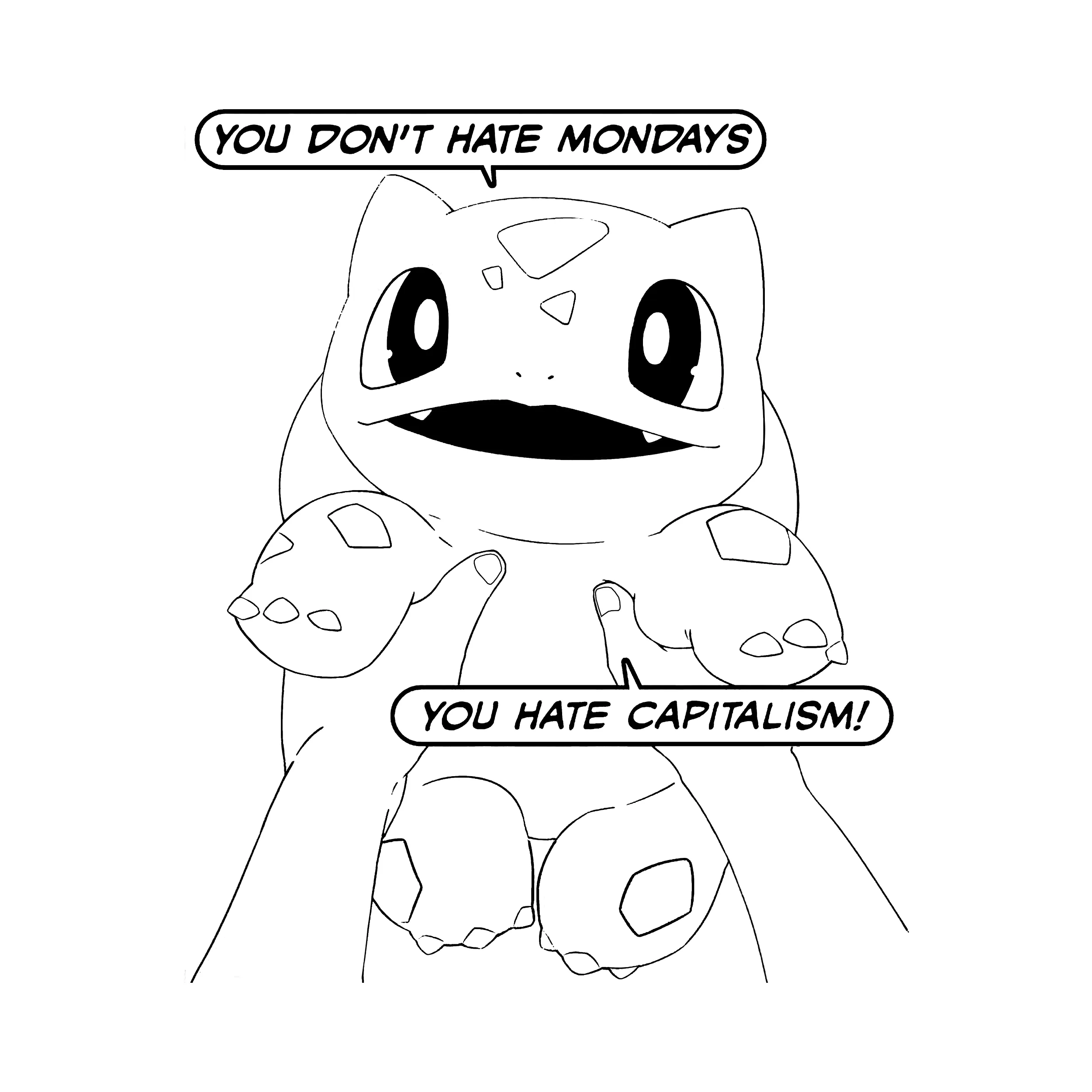 Bulbasaur Hates Capitalism Slim Fit Tee