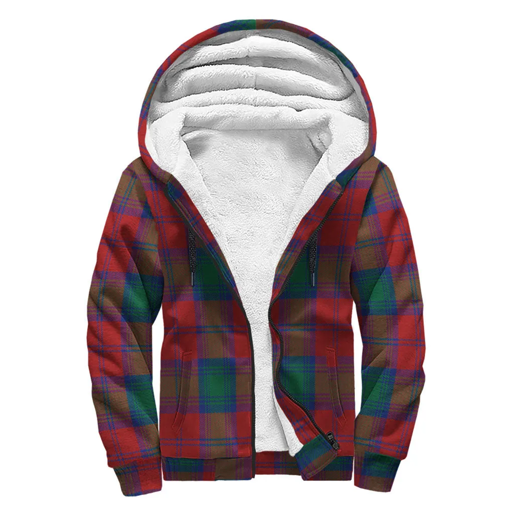 Byres (Byses) Tartan Sherpa Hoodie with Family Crest
