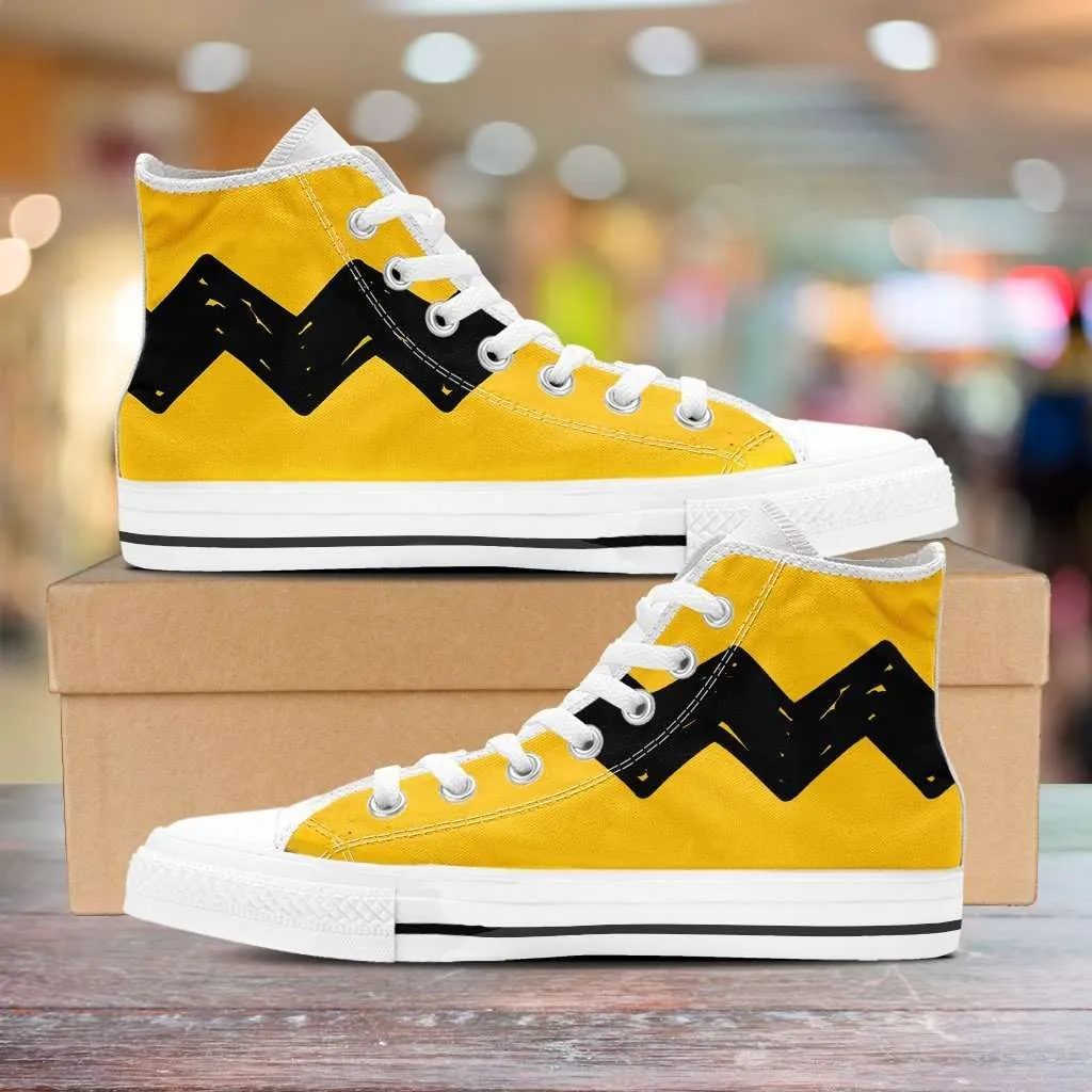 Charlie Brown Zig Zag Canvas High Top Shoes
