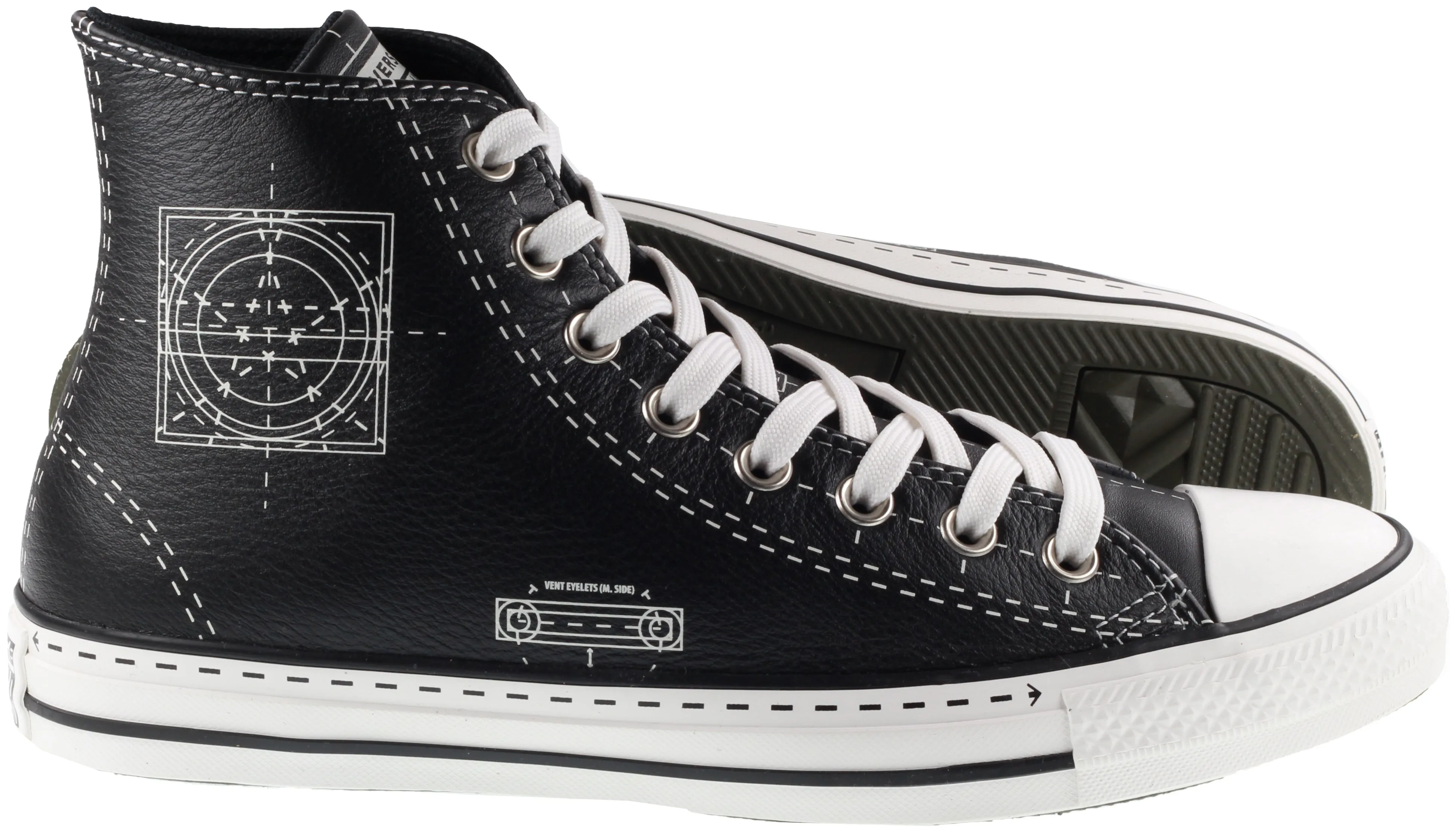 Converse Shoes Mens Chuck Taylor All Star Hi Black Cargo Khaki White
