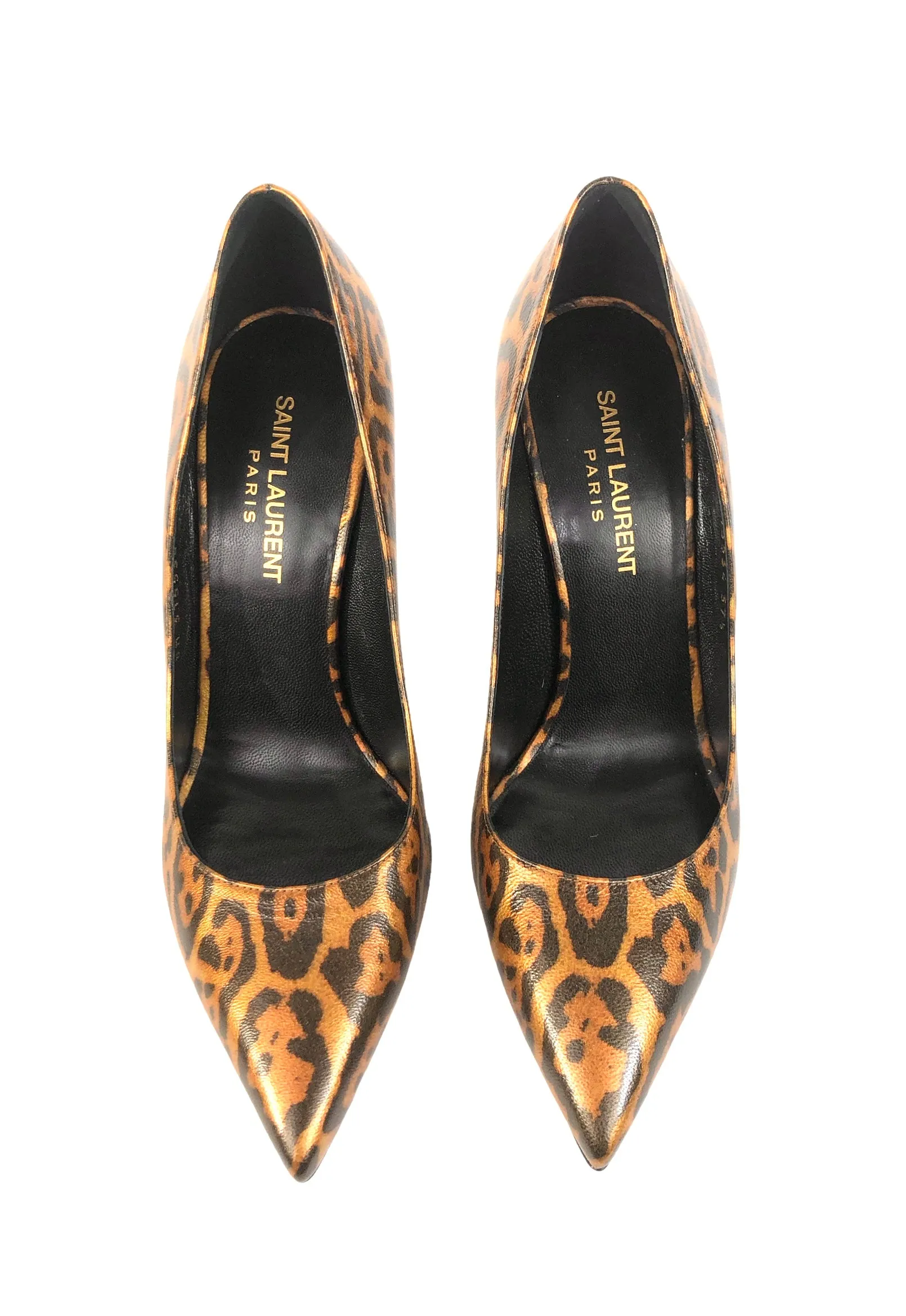 Copper Metallic Leopard Print Leather Pumps | Size US 7.5 - IT 37.5