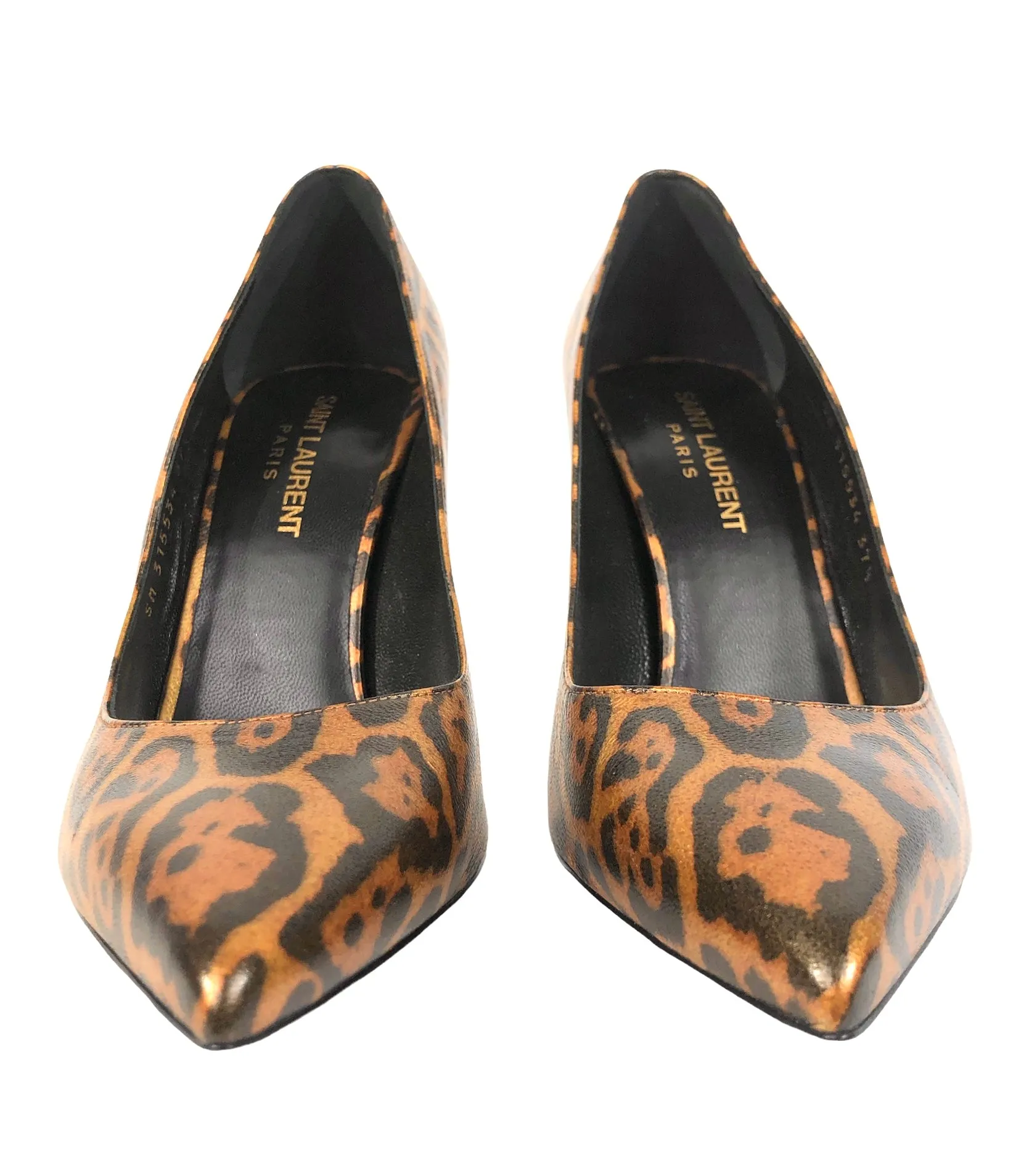 Copper Metallic Leopard Print Leather Pumps | Size US 7.5 - IT 37.5