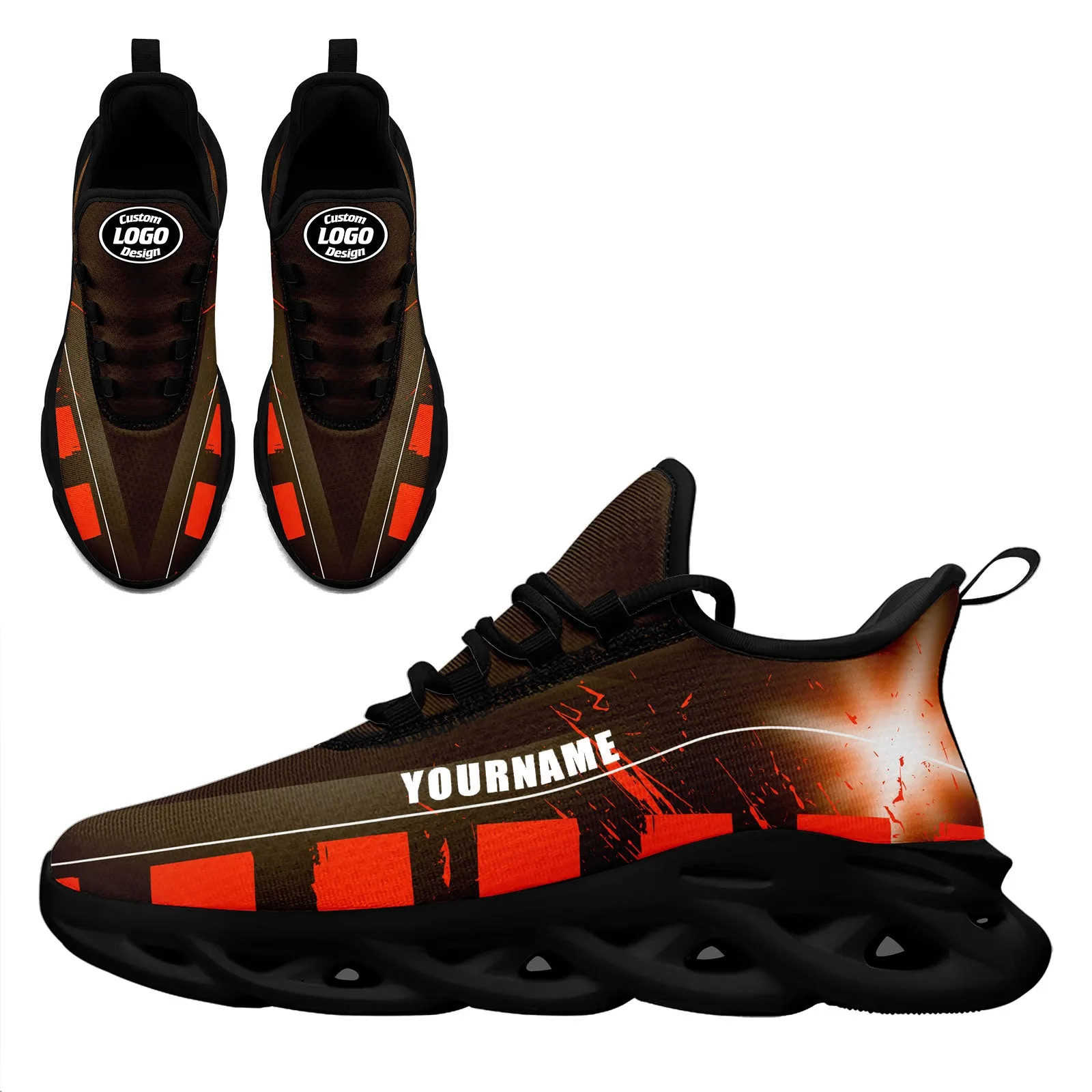 Custom Orange Brown Cleveland Maxsoul Shoes Personalized Sneaker FN003-D020260-8