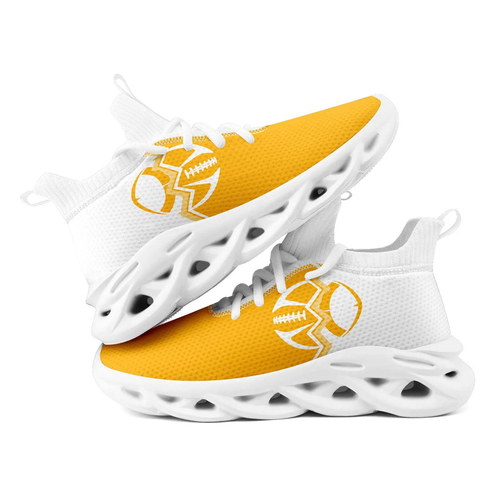 Custom Yellow White Pennsylvania Maxsoul Shoes Personalized Sneaker FN030A-D028017-31