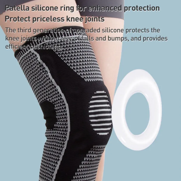 Dual Spring Support Silicone Sports Brace Fitness Protective Pads, Specification:XXL Size(Black Grey)