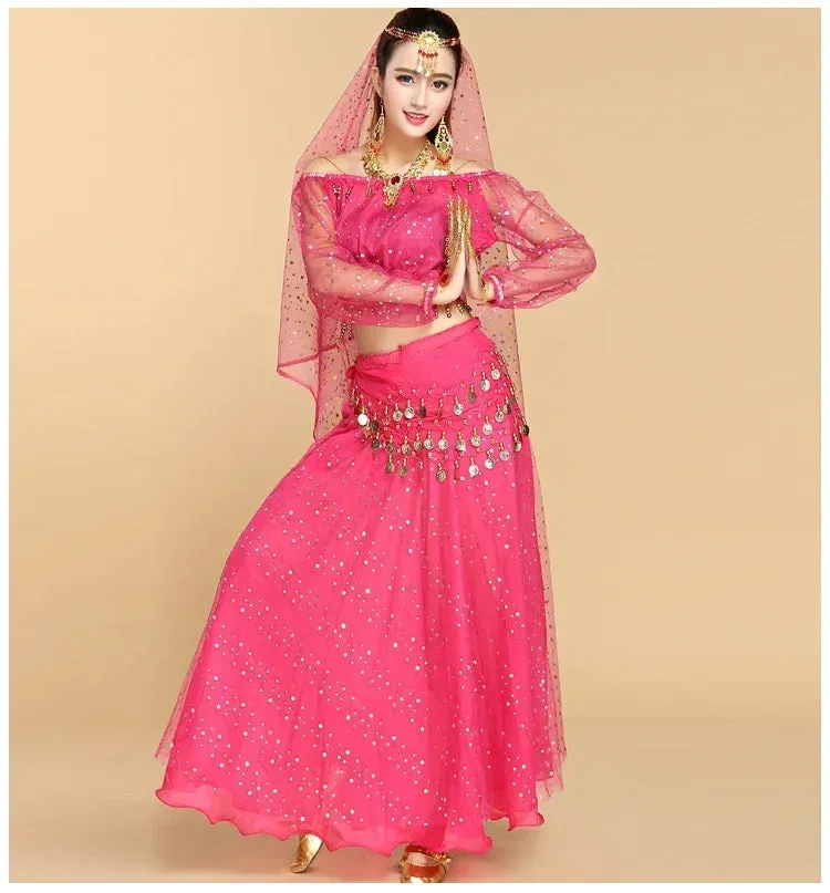 Fashionable Adult Belly Dance Costume Set | Bollywood Inspired Indian Dance Wear | Multiple Piece Options