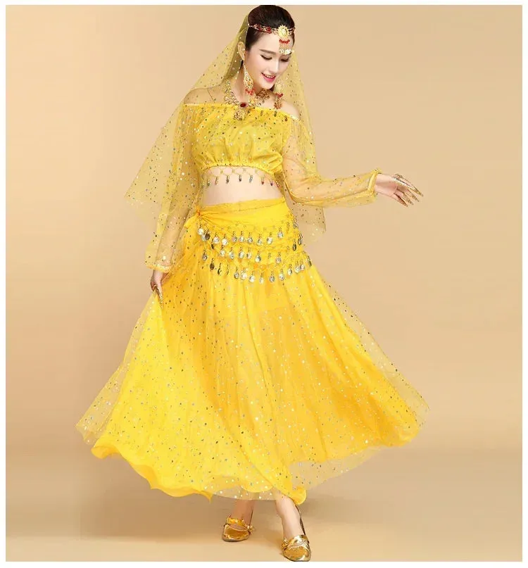 Fashionable Adult Belly Dance Costume Set | Bollywood Inspired Indian Dance Wear | Multiple Piece Options