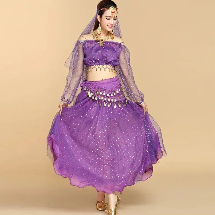 Fashionable Adult Belly Dance Costume Set | Bollywood Inspired Indian Dance Wear | Multiple Piece Options