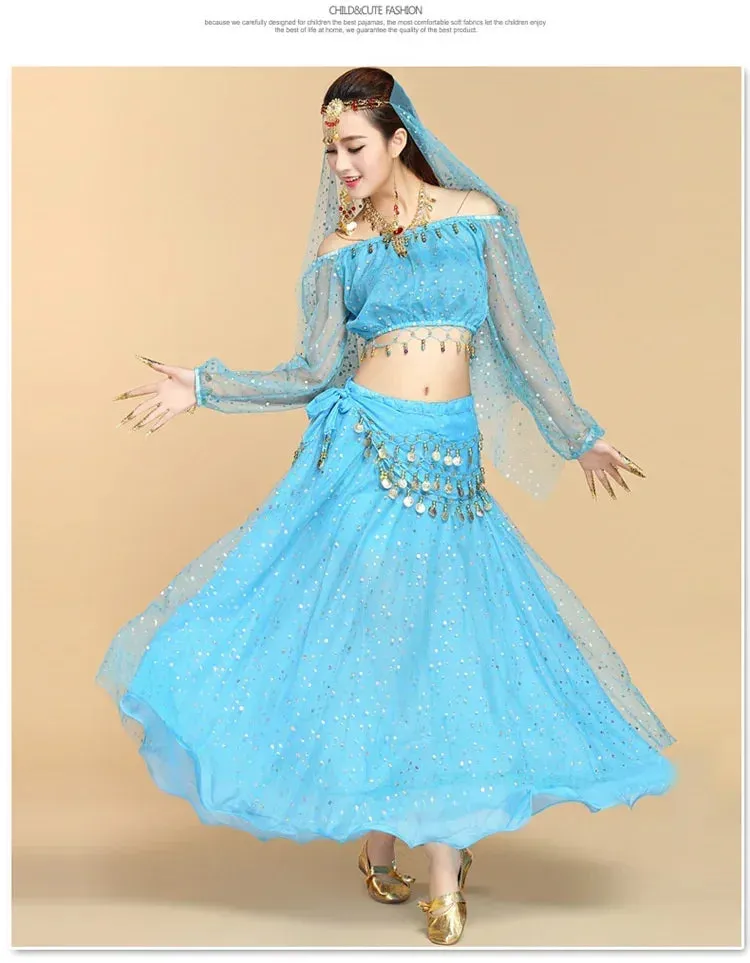 Fashionable Adult Belly Dance Costume Set | Bollywood Inspired Indian Dance Wear | Multiple Piece Options