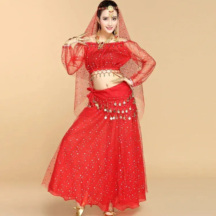 Fashionable Adult Belly Dance Costume Set | Bollywood Inspired Indian Dance Wear | Multiple Piece Options