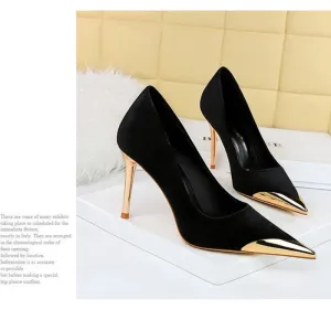 Fashionable and Luxurious Velvet Banquets High Heel Shoes