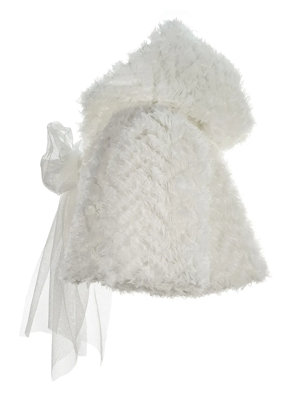 Girl's Bolero with Hood-White-MERSIN