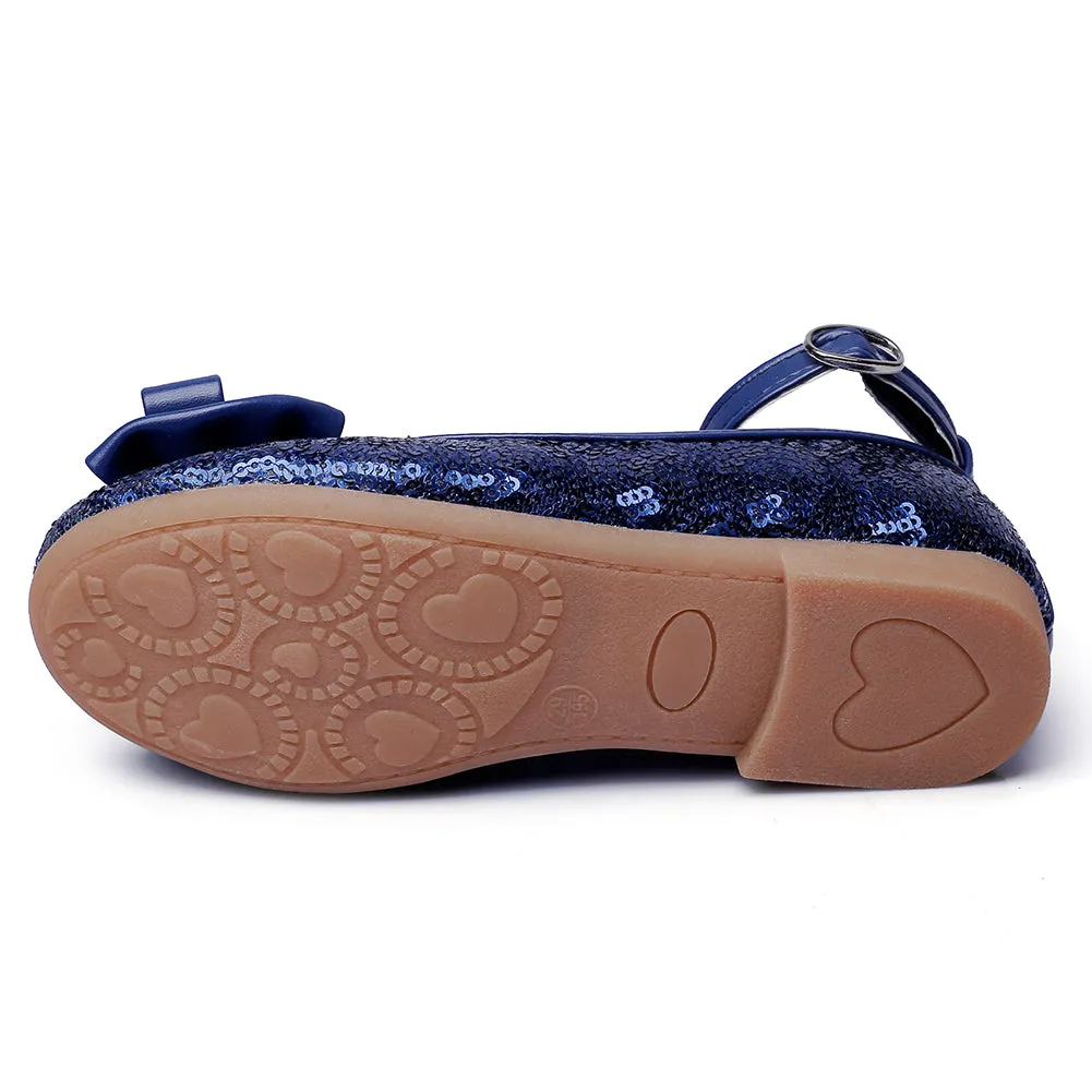 Girls' Mary Jane Dress Shoes Girl's Glitter Ballerina Flat shoes(Toddler/Little Kid/Big Kid)