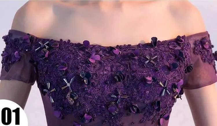 Homecoming Dress Purple Off-the-shoulder Short Prom Dress Party Dress  PD354
