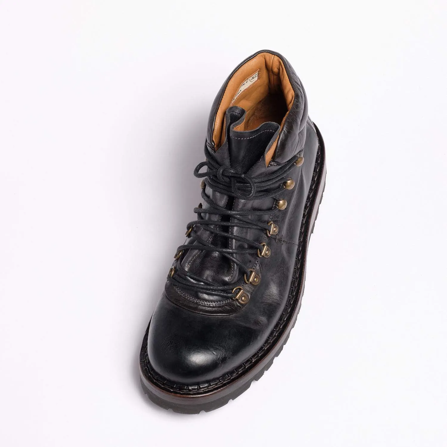 Jude Laced Mid Shoes Natural Horse leather black