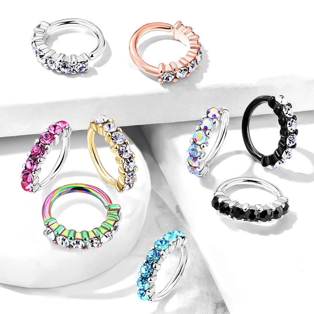 Khaleesi Clustered Bendable Hoop. Helix, Cartilage, Nostril Piercings