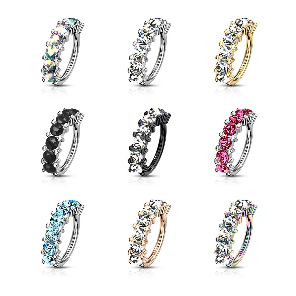 Khaleesi Clustered Bendable Hoop. Helix, Cartilage, Nostril Piercings