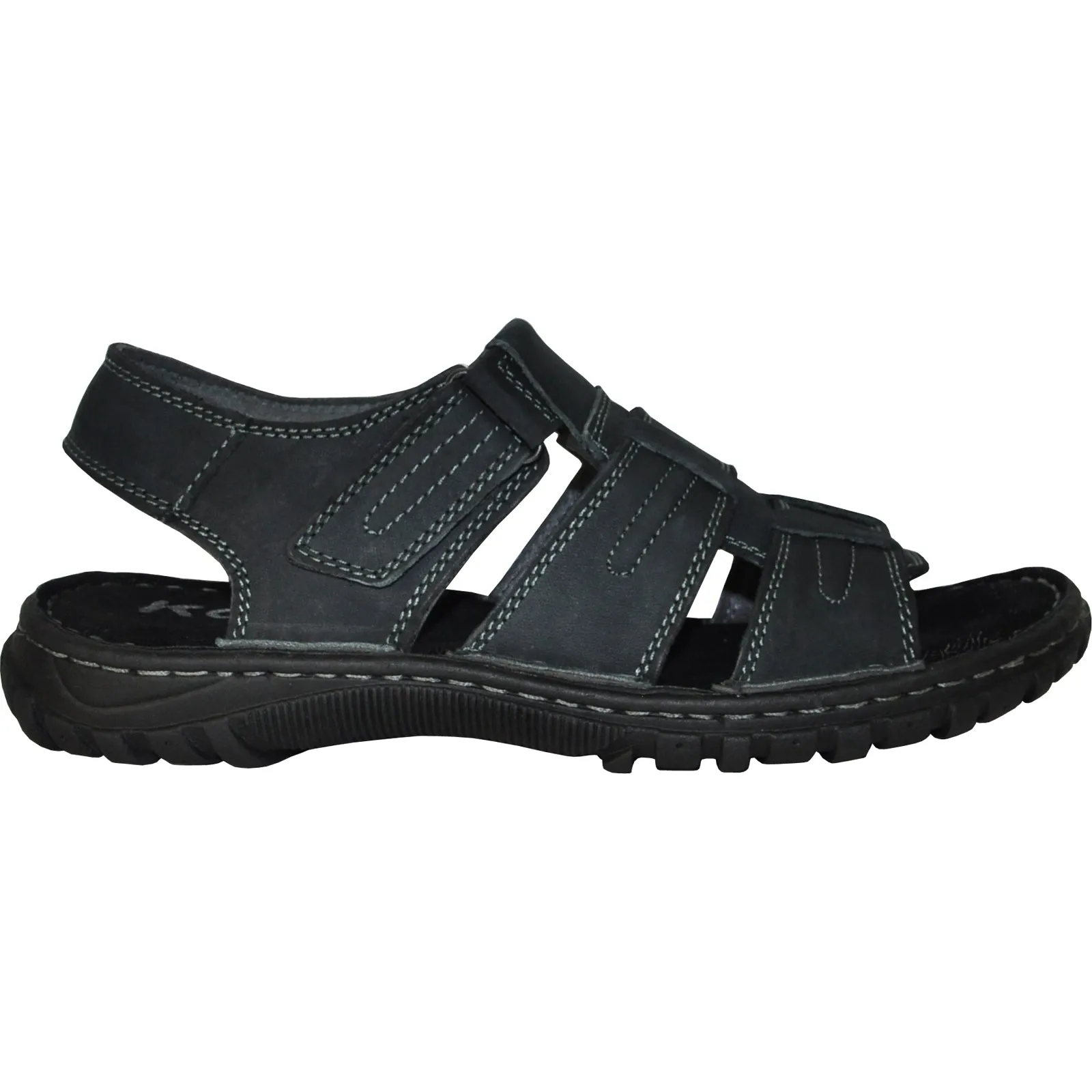 KOZI Men Leather Sandal NEW DIEGO-06 Black